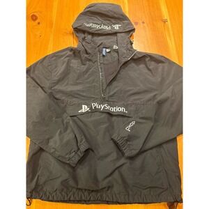 Vintage PlayStation Sony Men's M Black Pullover Anorak Windbreaker Y2K